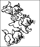 coloriage aristochats chatons qui courent